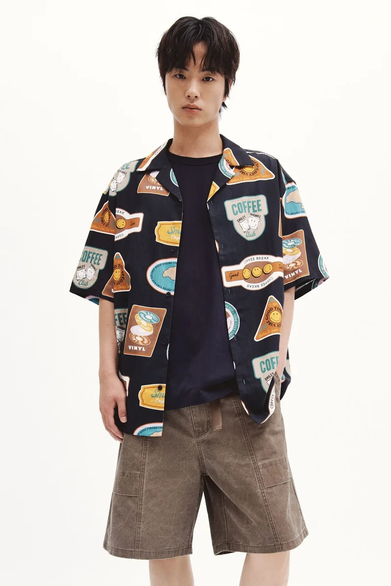 Loose Fit Belted cotton utility shorts
