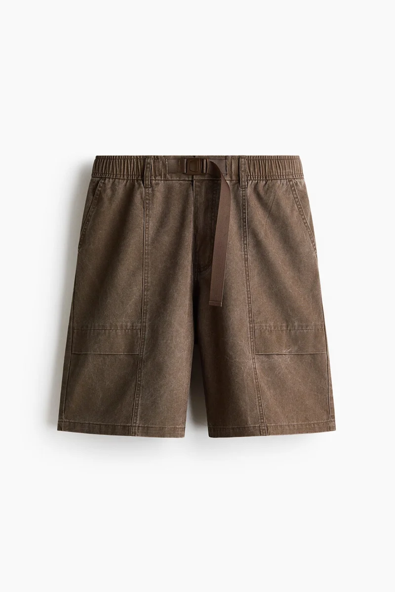 H&M  Loose Fit Belted cotton utility shorts for Men | Best Price UAE
