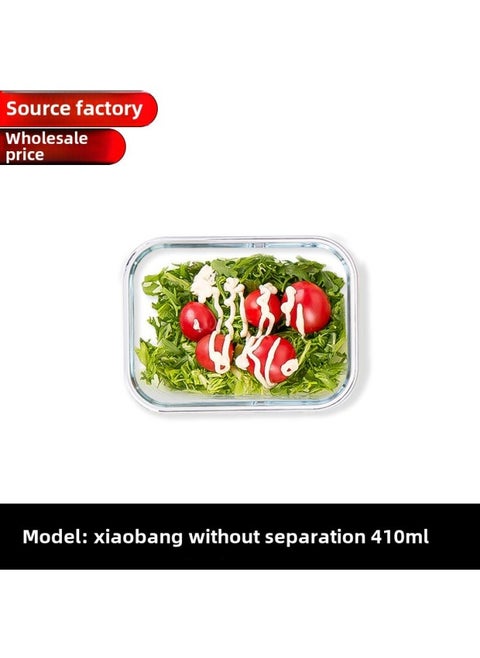 Microwave Heating Glass Lunch Box Refrigerator Preservation Bowl With Lid Sealed Box Lunch Box Large Capacity Lunch Box For Students-Specifications:Rectangular/small Size 410ml-Color:Sky Blue