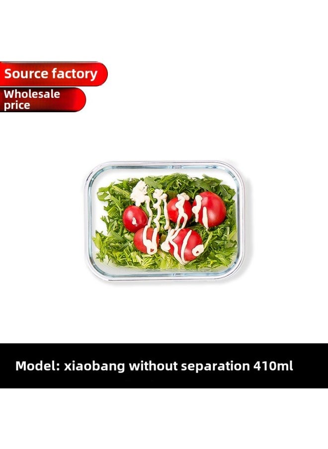 Microwave Heating Glass Lunch Box Refrigerator Preservation Bowl With Lid Sealed Box Lunch Box Large Capacity Lunch Box For Students-Specifications:Rectangular/small Size 410ml-Color:Sky Blue