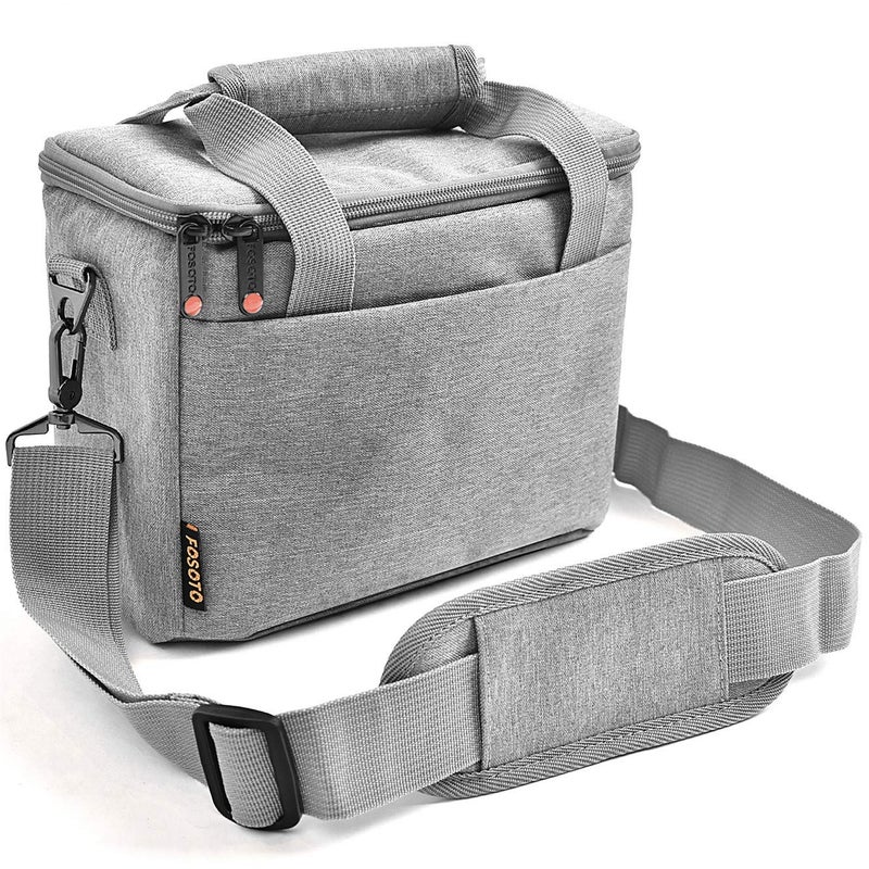 FOSOTO Camera Bag Case with Waterproof Rain Cover Compatible for Nikon D3500 D5600 D7500 D610 Canon EOS 4000D 2000D SL3 T7 M50 M6 SX530 Fujifilm X-T20,Grey - Image 1