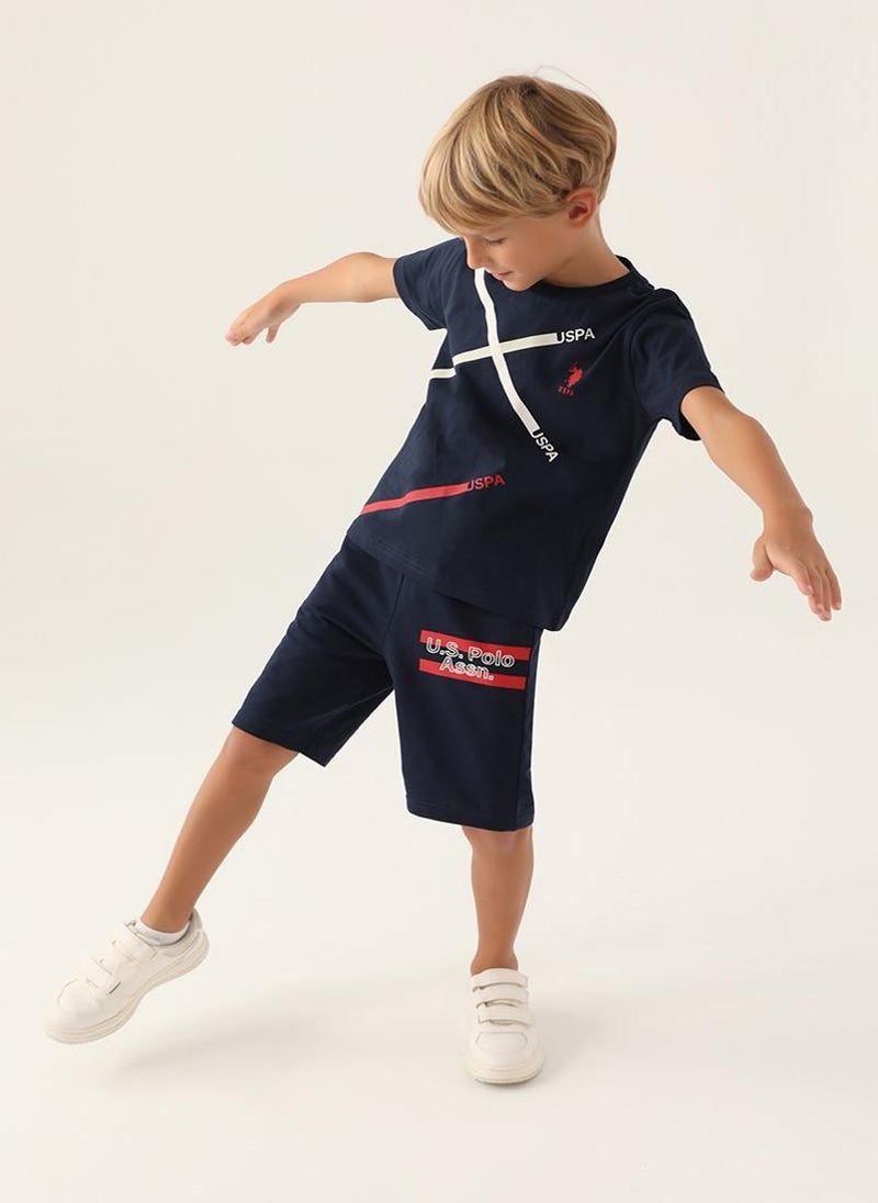 U.S. Polo Assn. U.S. Polo Assn. Boys Navy Bermuda Set - Image 2