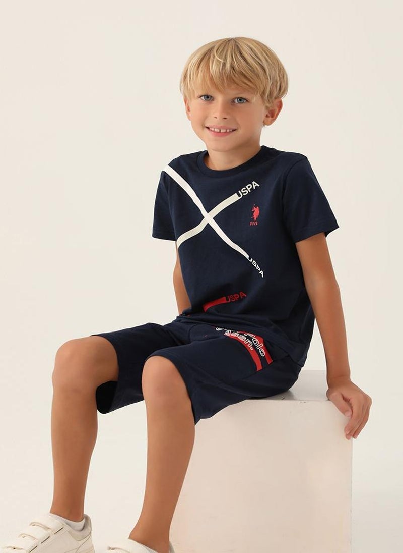 U.S. Polo Assn. U.S. Polo Assn. Boys Navy Bermuda Set - Image 3