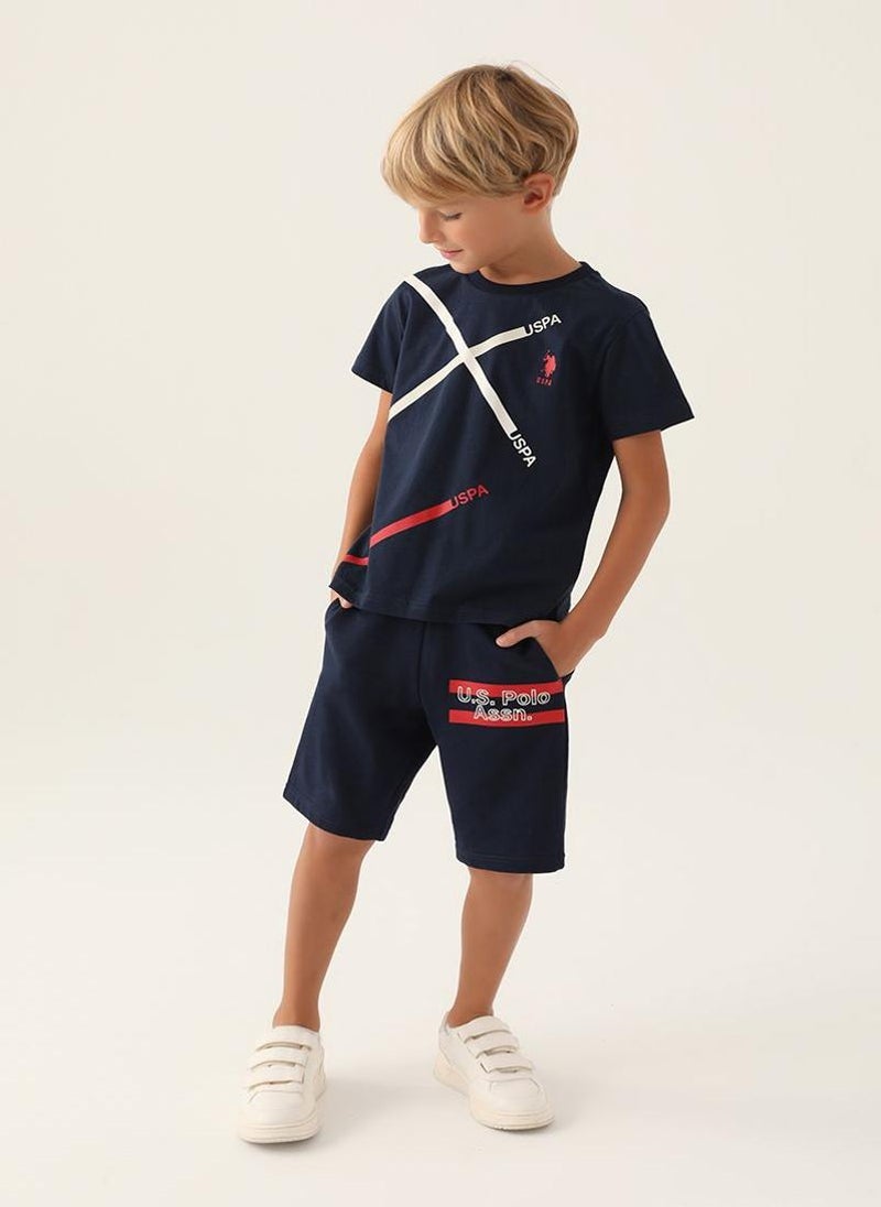 U.S. Polo Assn. U.S. Polo Assn. Boys Navy Bermuda Set - Image 1