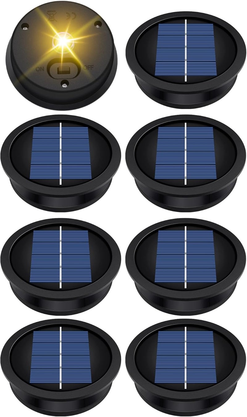 Misawce 8 Pack Solar Light Replacement Tops(3.23 Inch Top, 2.83 Inch Bottom), Waterproof Replacement Solar Lantern Parts for Outdoor Hanging Lanterns DIY Table Lights Garden Patio Decor - Image 1