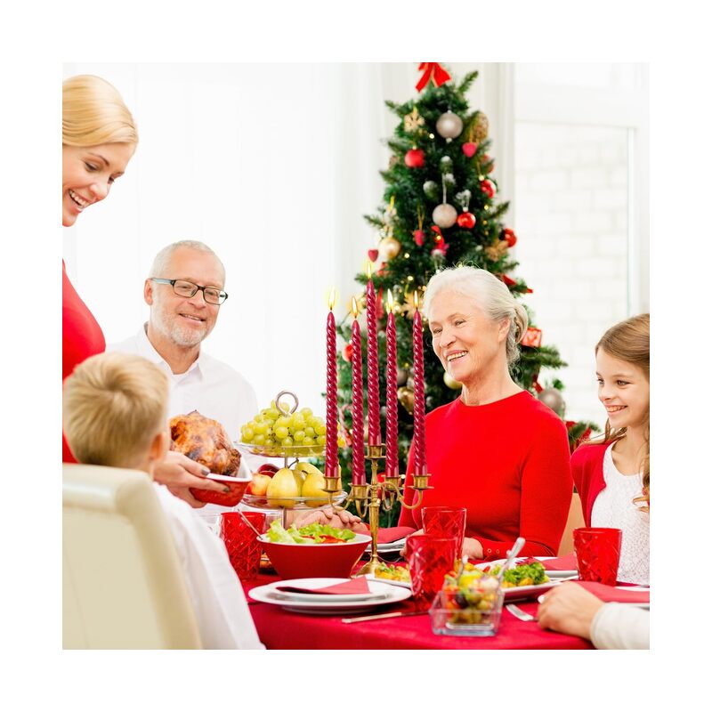 12 شمعة مدببة بطول 10 بوصات، شموع غير معطرة وخالية من الدخان للاستخدام المنزلي، وحفلات الزفاف، وأعياد الميلاد، وديكور المنزل (أحمر) - Image 4