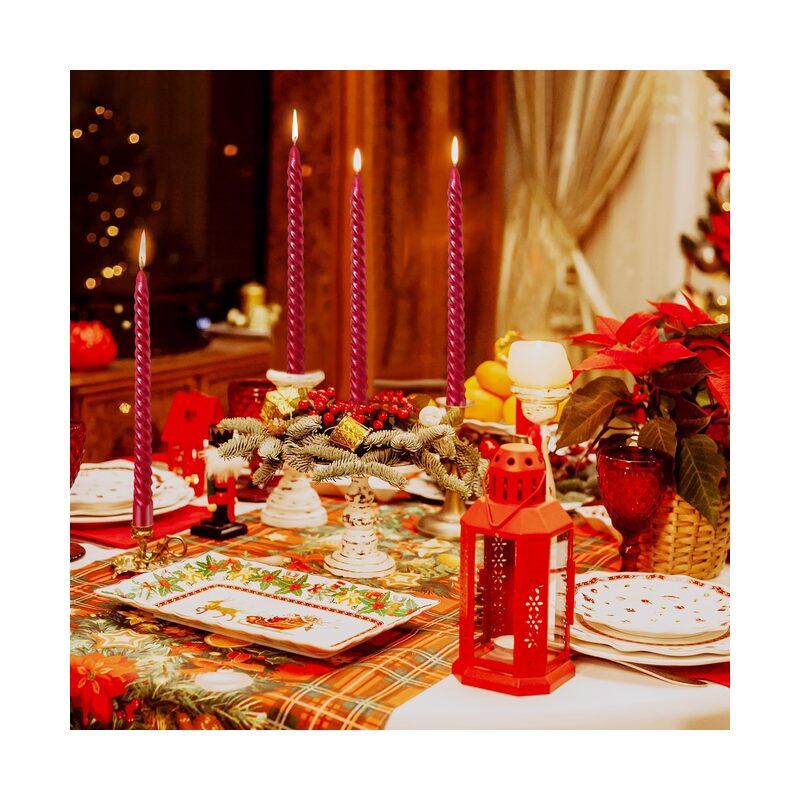 12 شمعة مدببة بطول 10 بوصات، شموع غير معطرة وخالية من الدخان للاستخدام المنزلي، وحفلات الزفاف، وأعياد الميلاد، وديكور المنزل (أحمر) - Image 5
