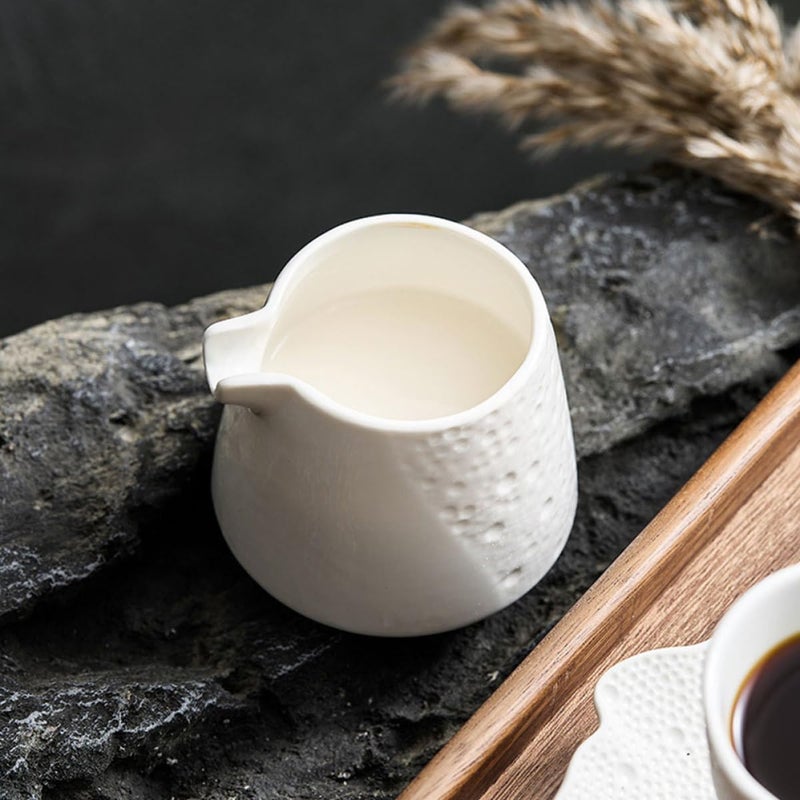 Ceramic Milk Pitcher 225ml Coffee Syrup Dispenser Creamer Jug with Spout for Latte Art and Sauce Serving in Restaurants and Home Use - Image 4