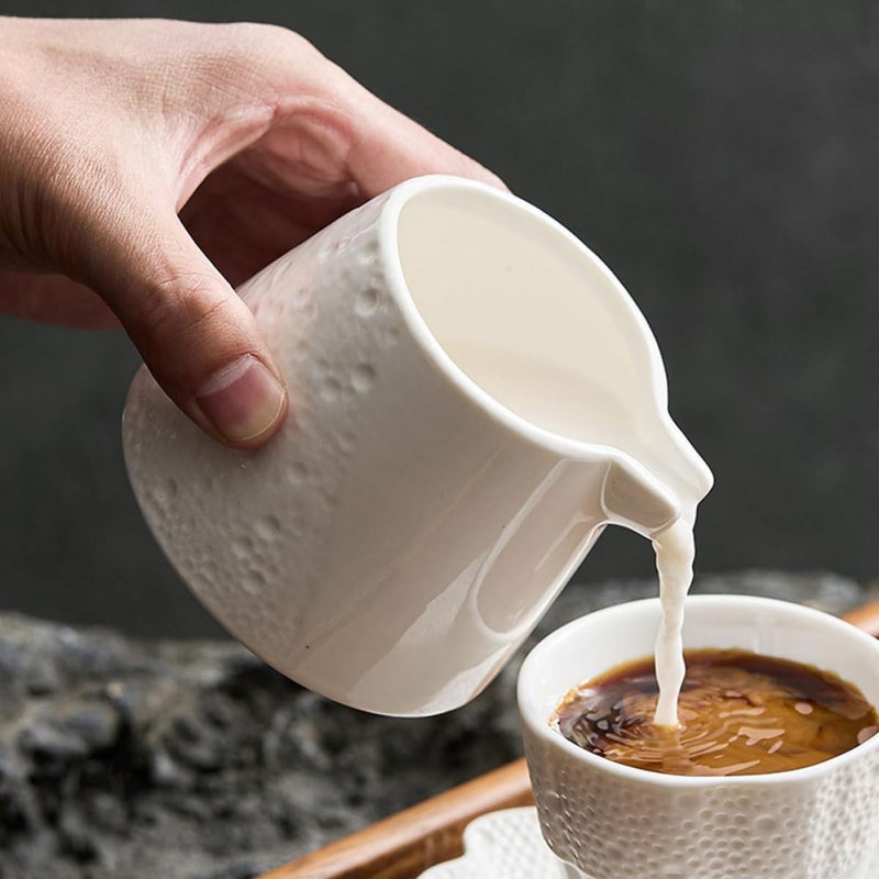 Ceramic Milk Pitcher 225ml Coffee Syrup Dispenser Creamer Jug with Spout for Latte Art and Sauce Serving in Restaurants and Home Use - Image 5