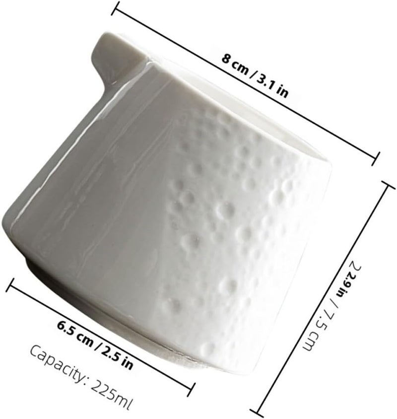 Ceramic Milk Pitcher 225ml Coffee Syrup Dispenser Creamer Jug with Spout for Latte Art and Sauce Serving in Restaurants and Home Use - Image 2