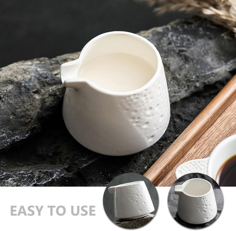 Ceramic Milk Pitcher 225ml Coffee Syrup Dispenser Creamer Jug with Spout for Latte Art and Sauce Serving in Restaurants and Home Use - Image 3