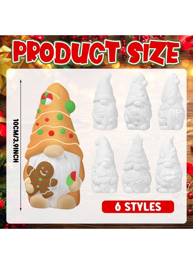 Eersida 6 Sets Paint Your Own Ceramic Statues Ready to Paint Ceramics Paintable Figurines Unpainted Plaster Arts and Crafts with Brush Palette Paint for Adults(Christmas) - Image 2