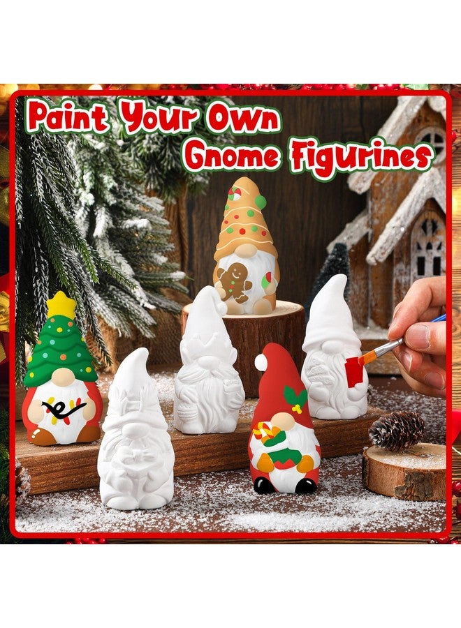 Eersida 6 Sets Paint Your Own Ceramic Statues Ready to Paint Ceramics Paintable Figurines Unpainted Plaster Arts and Crafts with Brush Palette Paint for Adults(Christmas) - Image 4