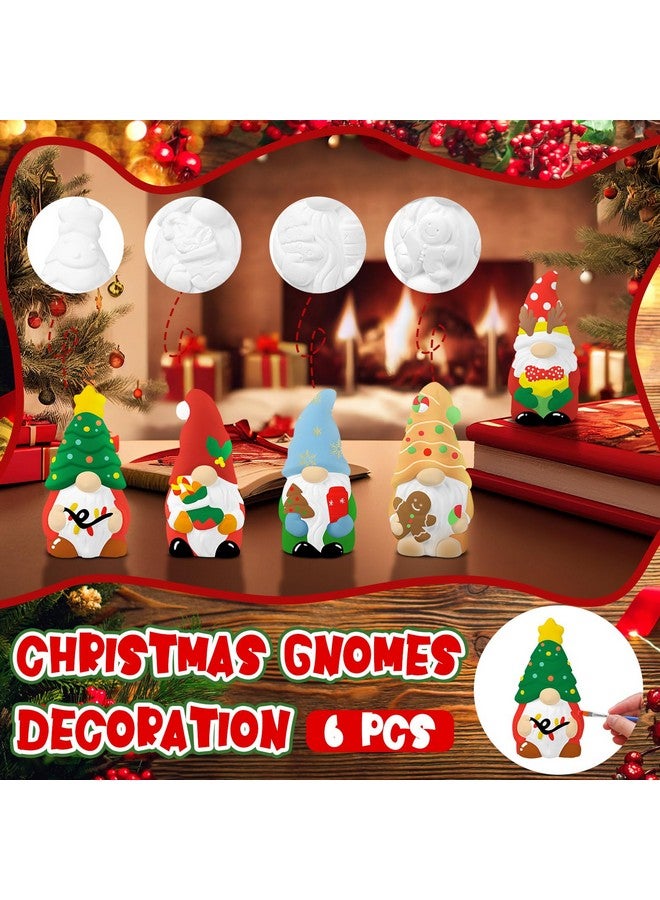 Eersida 6 Sets Paint Your Own Ceramic Statues Ready to Paint Ceramics Paintable Figurines Unpainted Plaster Arts and Crafts with Brush Palette Paint for Adults(Christmas) - Image 5