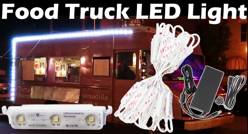 LEDUPDATES PREMIUM FOOD TRUCK LED LIGHT 25ft with UL Listed Power Supply for Trailer Food Carts Contractor Van Bike or any 12v Utility vehicle