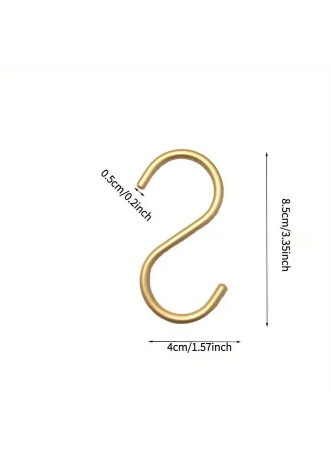 6 قطع خطافات S ذهبية متينة مصممة بشكل S متين معدني موفر للمساحة - Image 4