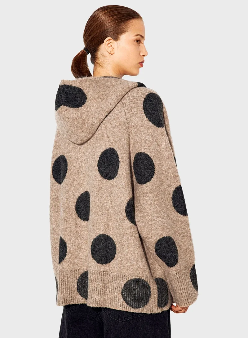 PARFOIS Hooded Zip Through Cardigan