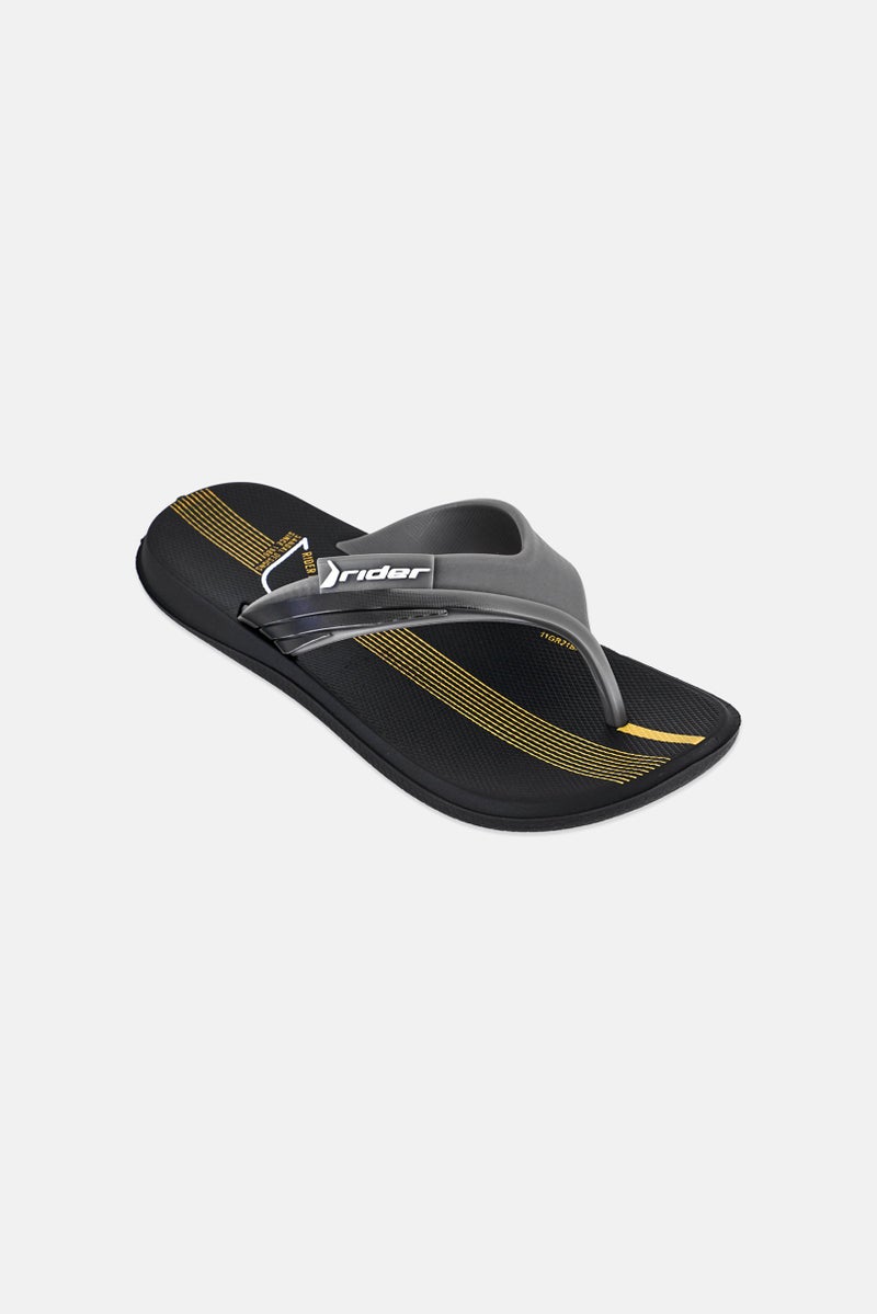 RIDER Kids Boy R Line II Slip On Slippers, Black - Image 1