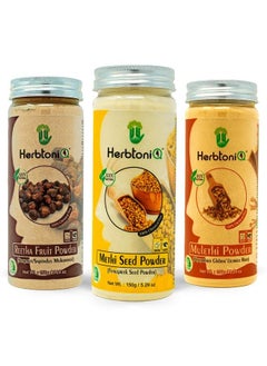 Herbtoniq Organic Natural Soapnut Fruit Powder 150G Fenugreek Seed Powder 150G Licorice Root Powder 150G For Hair Pack And Face Pack (Pack Of 3 150G X 3 = 450G)  - Image 2