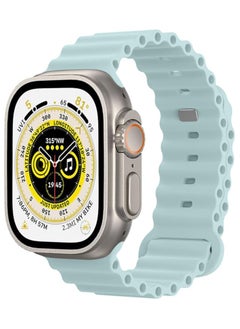 FARROBIZZ Ocean Strap Compatible with Apple Watch Ultra 2 Strap 49 mm 45 mm 44 mm 42 mm, Soft Silicone Replacement Strap for iWatch Ultra SE Series 9 8 7 6 5 4 3 2 1 for Men and Women  - Image 1