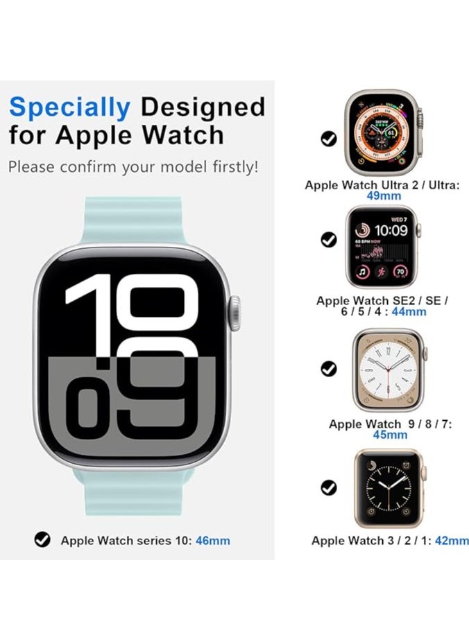 FARROBIZZ - Ocean Strap Compatible with Apple Watch Ultra 2 Strap 49 mm 45 mm 44 mm 42 mm, Soft Silicone Replacement Strap for iWatch Ultra SE Series 9 8 7 6 5 4 3 2 1 for Men and Women - Image 1