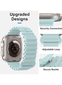 FARROBIZZ Ocean Strap Compatible with Apple Watch Ultra 2 Strap 49 mm 45 mm 44 mm 42 mm, Soft Silicone Replacement Strap for iWatch Ultra SE Series 9 8 7 6 5 4 3 2 1 for Men and Women  - Image 3