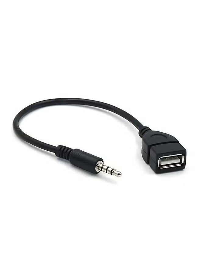 كابل محول من مقبس صوت AUX مقاس 3.5 ملم إلى منفذ USB 2.0 أنثى لمشغل MP3 في السيارة - Image 3
