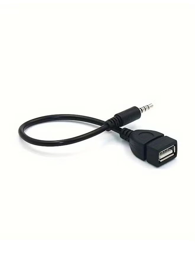 كابل محول من مقبس صوت AUX مقاس 3.5 ملم إلى منفذ USB 2.0 أنثى لمشغل MP3 في السيارة - Image 2