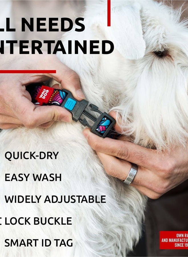 WauDog Nylon Dog Collar - Adjustable Dog Collar for Large Dogs, Small & Medium Dogs - Breakaway Puppy Collars for Large Breed Dogs - Boy & Girl Dog Collars with Durable Plastic Buckle and QR Dog Tag - Image 5
