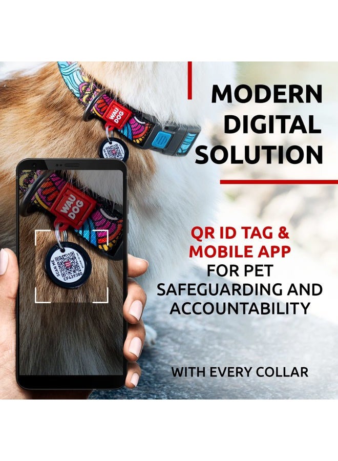 WauDog Nylon Dog Collar - Adjustable Dog Collar for Large Dogs, Small & Medium Dogs - Breakaway Puppy Collars for Large Breed Dogs - Boy & Girl Dog Collars with Durable Plastic Buckle and QR Dog Tag - Image 3