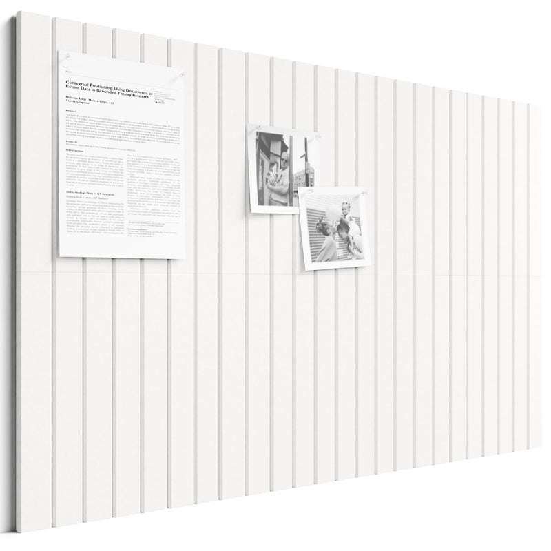 Bumusty Large Cork Board Alternative-36 x 24" Felt Bulletin Board Tiles, with 30 Pushpins, 40 Adhesive Tabs, 6-Pack Slat Wall Paneling, Cork Boards for Office Push Pin Board Felt Board-Milky White - Image 1