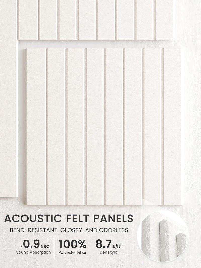 Bumusty Large Cork Board Alternative-36 x 24" Felt Bulletin Board Tiles, with 30 Pushpins, 40 Adhesive Tabs, 6-Pack Slat Wall Paneling, Cork Boards for Office Push Pin Board Felt Board-Milky White - Image 3