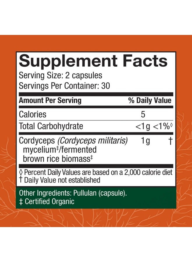 Host Defense Cordyceps Capsules - Immune & Energy Support Supplement - Kidney Health Supplement with Cordyceps - Fitness Support Supplement to Aid Oxygen Uptake - 60 Capsules (30 Servings)* - Image 2