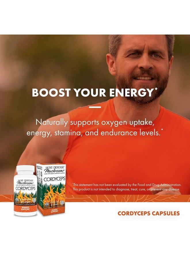 Host Defense Cordyceps Capsules - Immune & Energy Support Supplement - Kidney Health Supplement with Cordyceps - Fitness Support Supplement to Aid Oxygen Uptake - 60 Capsules (30 Servings)* - Image 3
