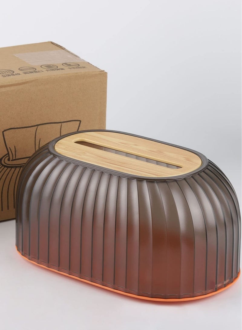 Excefore حامل مناديل حديث بخطوط مستطيل أنيق لتغطية علبة المناديل للحمام والطاولات الجانبية ومكتب العمل يناسب معظم المناديل القياسية ومناديل الوجه مادة PET متينة - Image 4