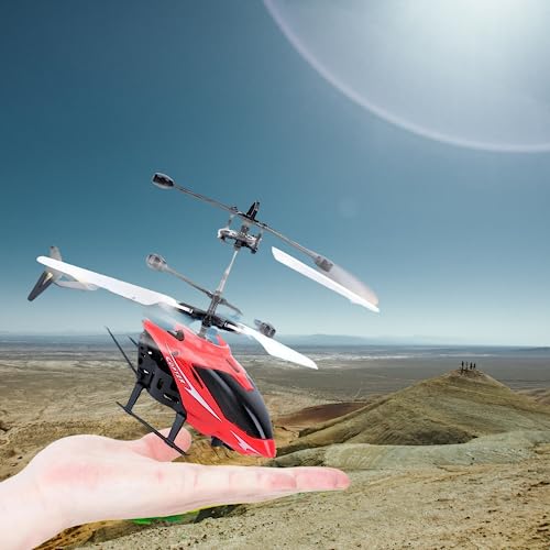 VRION® Helicopteer for 6 + Years Boys Indoor and Outdoor Helicopteer, Palm Sensing Helicopteer with led Lights Birthday,Chiristmas,Xmas Gifts(Pack of 1) (RED.) - Image 3