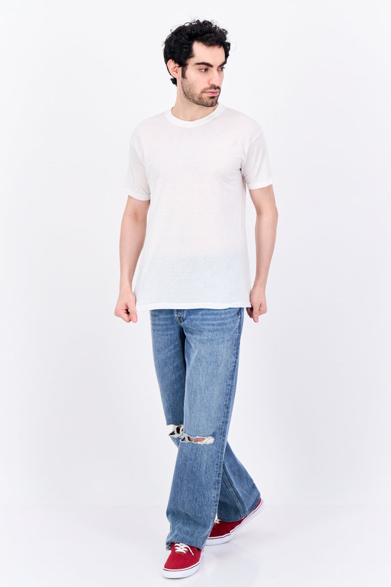 GANT Men Relaxed Fit Washed No Stretch Straight Leg Jeans, Mid Blue Wash - Image 3