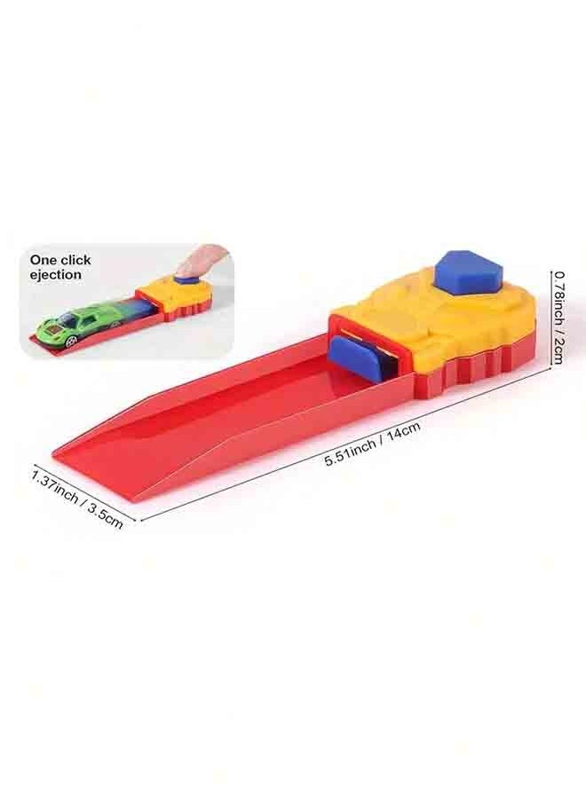 Metal Mini Slingshot Toy Race Car Set with Launch Track - Includes 6 Alloy Race Cars & 2 Slingshot Tracks, Fun Racing Game for Kids, Anxiety Relief Toy  - Image 2