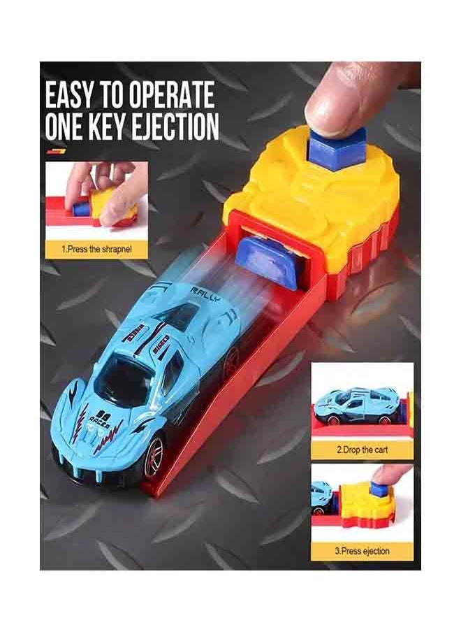 Metal Mini Slingshot Toy Race Car Set with Launch Track - Includes 6 Alloy Race Cars & 2 Slingshot Tracks, Fun Racing Game for Kids, Anxiety Relief Toy  - Image 5