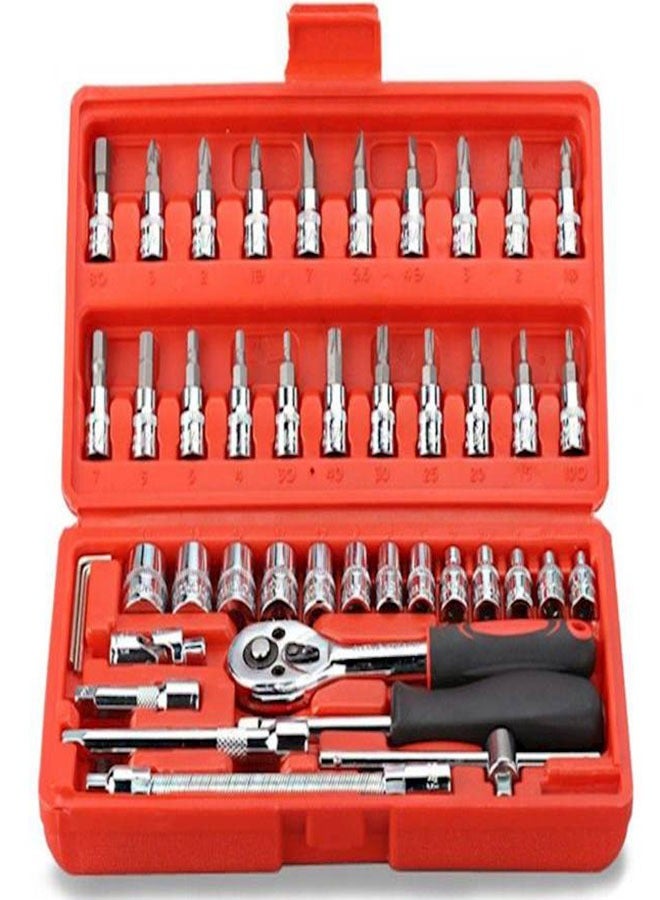 RollsTimi  46-Piece Wrench Combination Tools Kit For Auto Repairing Silver - Image 1