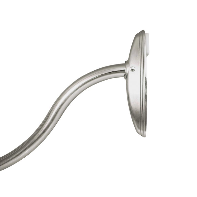 Kenney KN60961 Twist  Fit No Tools Camlock Tension 6 Curved Shower Curtain Rod with NonSlip NonScratch Ends 5772 Adjustable Length Brushed Nickel 1 Diameter Rust Resistant Steel Tube