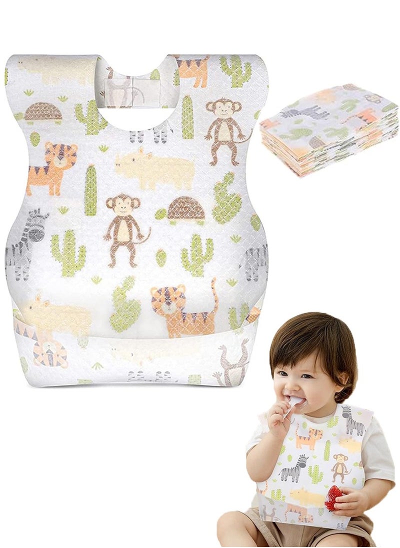 Generic 10-Pack Disposable Baby Bibs Waterproof And Stain-Resistant Toddler Bibs Lightweight And Individually Wrapped With Food Collection Bag Suitable For Newborns  - Image 1