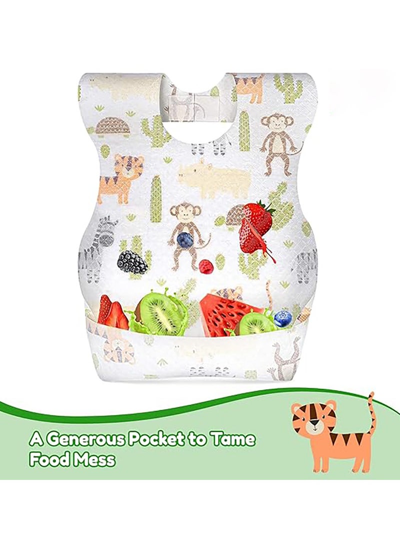 Generic 10-Pack Disposable Baby Bibs Waterproof And Stain-Resistant Toddler Bibs Lightweight And Individually Wrapped With Food Collection Bag Suitable For Newborns  - Image 5