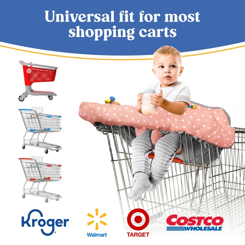 PILLANI Shopping Cart Cover for Baby, High Chair Cover for Restaurant Seat - Grocery Cart Cover for Baby Girl and Boy, Comfortable Cotton Buggy Covers for Babies - Padded Toddler Shopping Cart Cover - Image 3