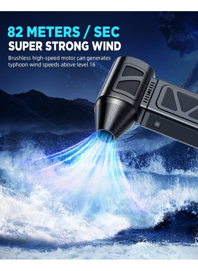 سانتين رايلي منفضة هواء مضغوطة - 110000 دورة في الدقيقة، منفاخ هواء كهربائي بقوة 110000 دورة في الدقيقة، منفاخ هواء فائق القوة قابل للتعديل بـ 3 سرعات، منفاخ صغير قابل لإعادة الشحن مع شحن سريع للكمبيوتر ولوحة المفاتيح والمنزل والخارج والسيارة - Image 3