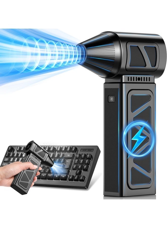 سانتين رايلي منفضة هواء مضغوطة - 110000 دورة في الدقيقة، منفاخ هواء كهربائي بقوة 110000 دورة في الدقيقة، منفاخ هواء فائق القوة قابل للتعديل بـ 3 سرعات، منفاخ صغير قابل لإعادة الشحن مع شحن سريع للكمبيوتر ولوحة المفاتيح والمنزل والخارج والسيارة - Image 1