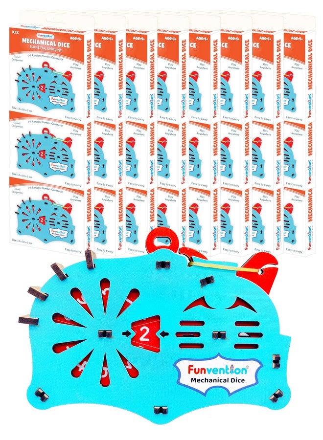 فنفينشين مجموعة Funvention (عبوة من 24 قطعة) نرد ميكانيكي (من 1 إلى 6) مولد أرقام عشوائي - رفيق لعبة لوحية - مجموعة هدايا عيد الميلاد - Image 1