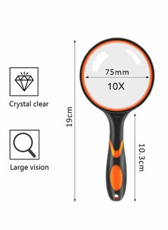 Excefore Magnifying Glass, Handheld Reading Magnifier 10X with Non-Slip Soft Rubber Handle  - Image 5