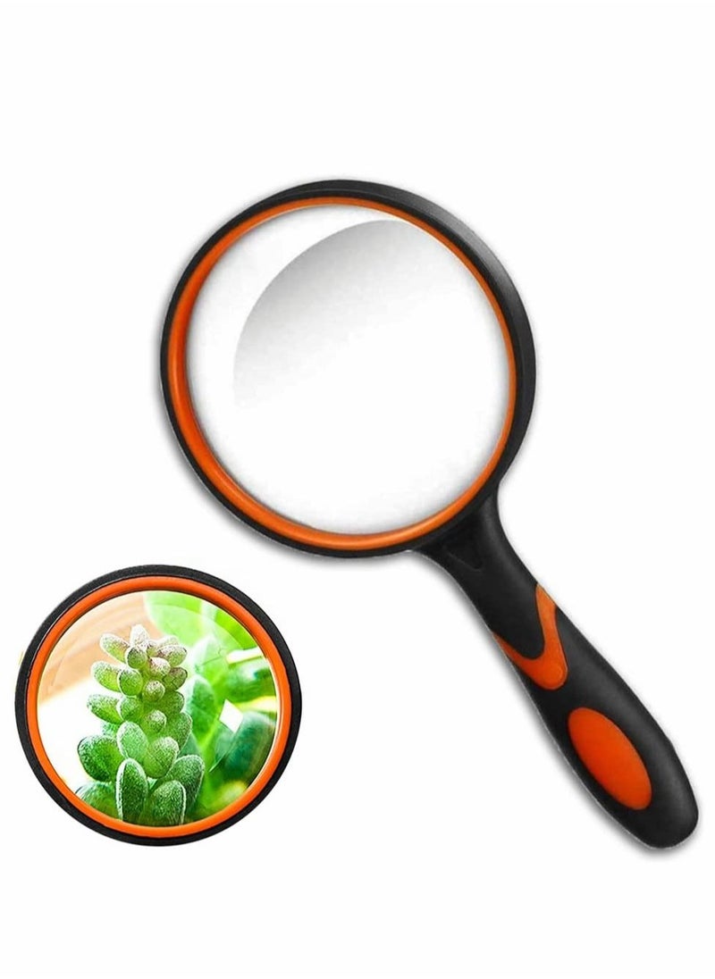 Excefore - Magnifying Glass, Handheld Reading Magnifier 10X with Non-Slip Soft Rubber Handle - Image 1
