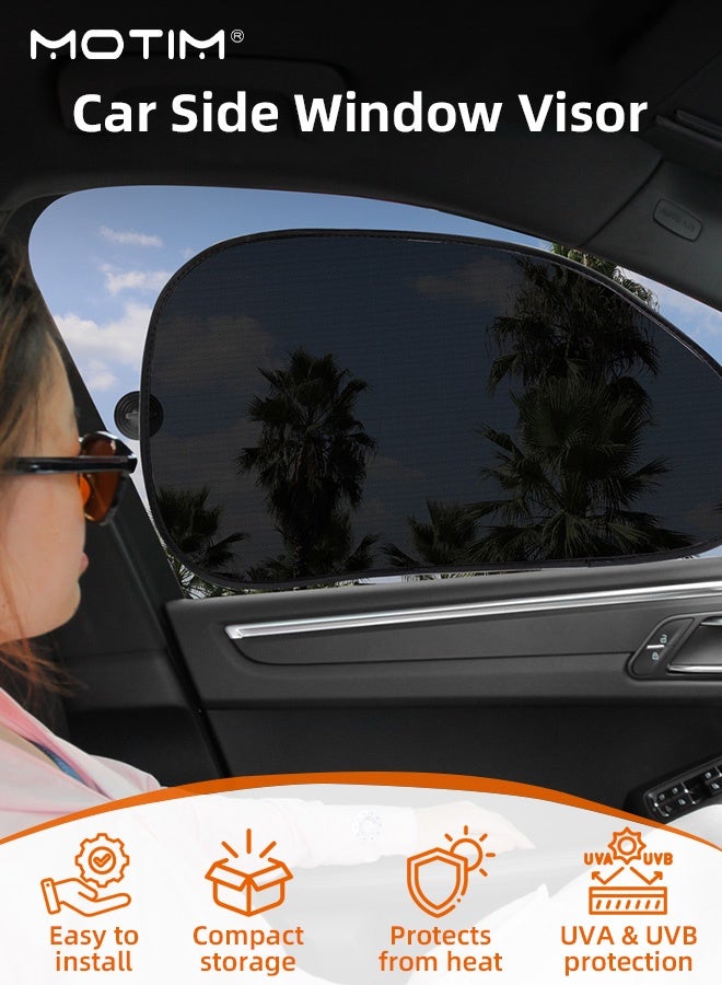 Motim 5 Pcs Mesh Sunshade, Car Window Sunshade Privacy Curtains, Suction Cup Car Side Window Sunshade, 100% Blocks UV Rays/Light, Car Front Rear Window Blinds for Breastfeeding, Taking a nap, Changing Clothes, Camping - Image 2